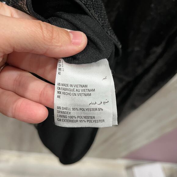 INC Black Sequin 3/4 Sleeve Faux Wrap Top Womens Large New Years Eve Date - Picture 5 of 7